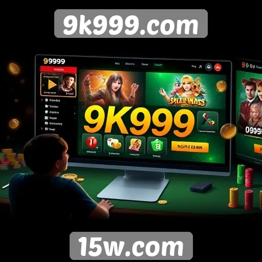 Interface do usuário do 9k999.com em foco